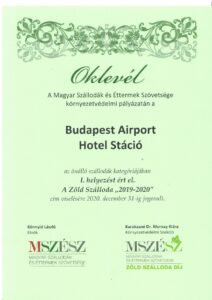 Hotel Stáció Wellness & Conference**** - Zöld Szálloda Díj
